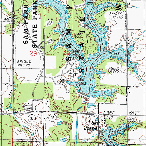 Topographic Map of Persimmon Point Camping Area, IL