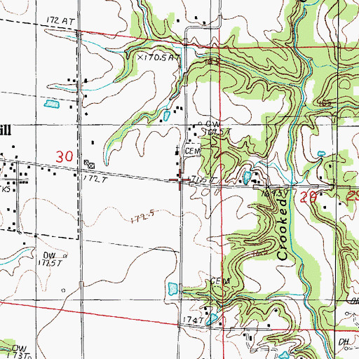 Topographic Map of Plainfield, IL