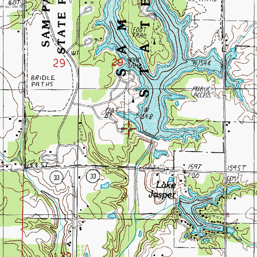 Topographic Map of White Oak Picnic Area, IL