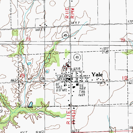 Topographic Map of Yale Elementary School, IL