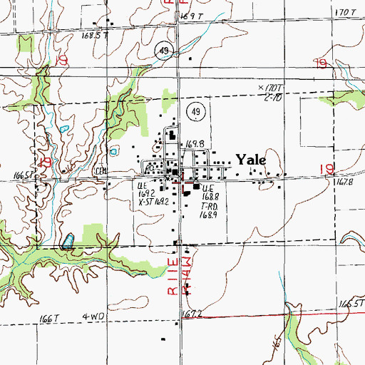 Topographic Map of Yale Post Office, IL