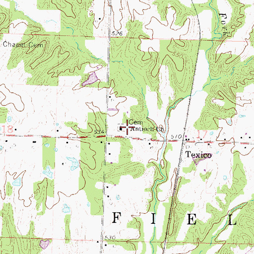 Topographic Map of Antioch Cemetery, IL