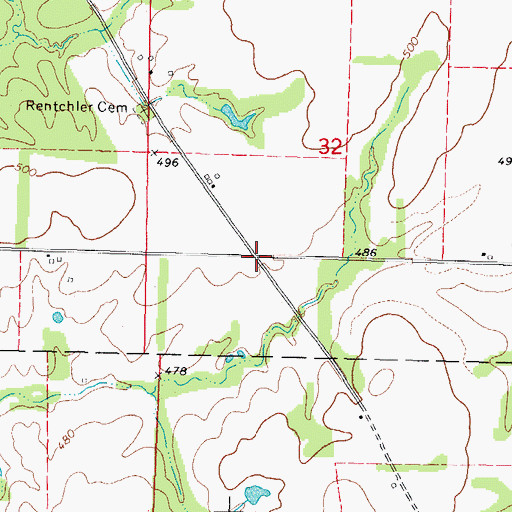 Topographic Map of Harris Grove (historical), IL