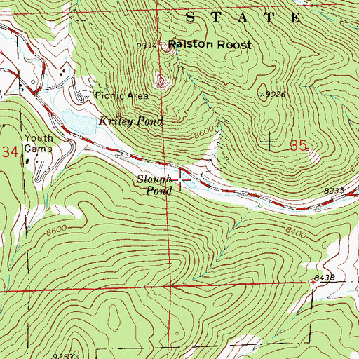 Topographic Map of Slough Pond, CO