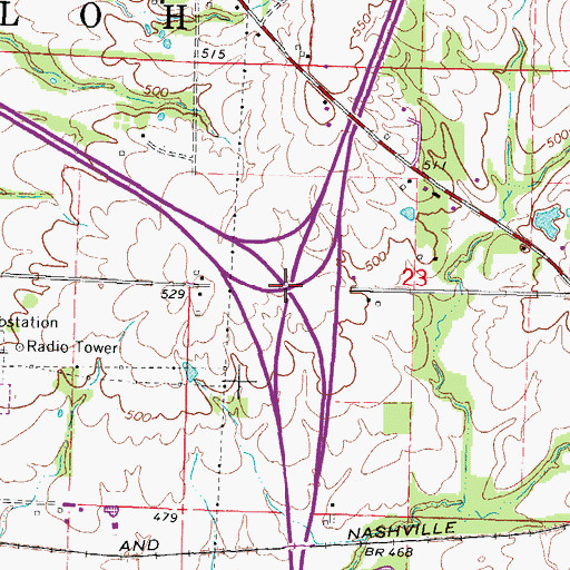 Topographic Map of Interchange 73, IL
