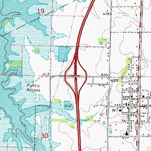 Topographic Map of Interchange 83, IL