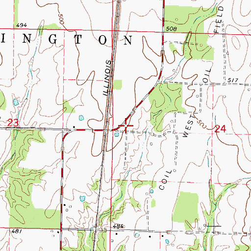 Topographic Map of Logansville Post Office (historical), IL