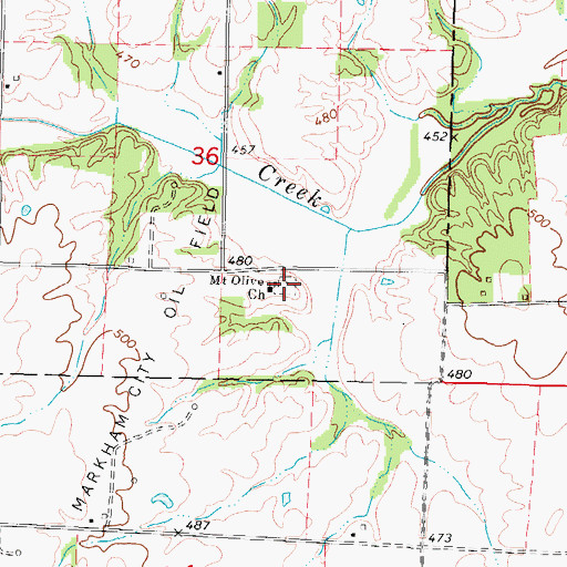 Topographic Map of Mount Olive Cemetery, IL