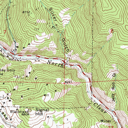 Topographic Map of Silver Gulch, CO