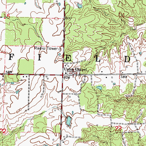 Topographic Map of Union Chapel Cemetery, IL