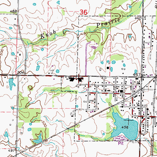 Topographic Map of Waltonville Grade School, IL