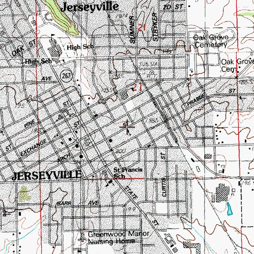 Topographic Map of Church of the Nazarene, IL