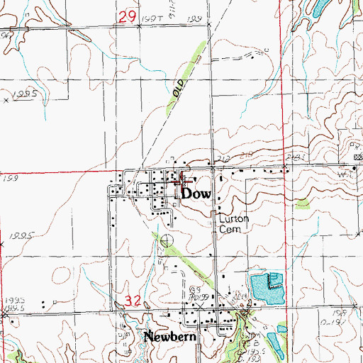 Topographic Map of Dow Elementary School, IL
