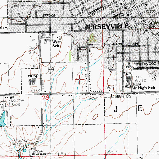 Topographic Map of First Assembly of God Church, IL