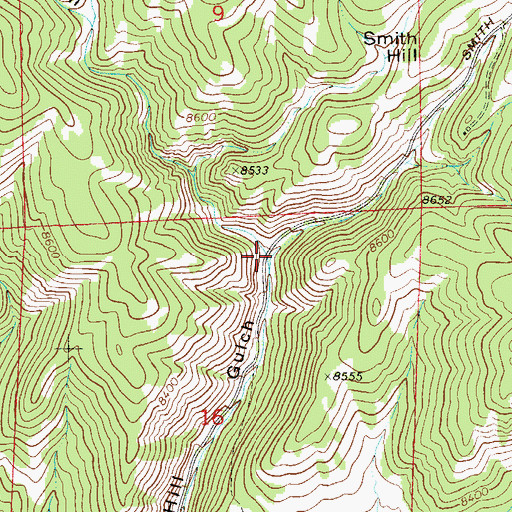 Topographic Map of Macy Gulch, CO