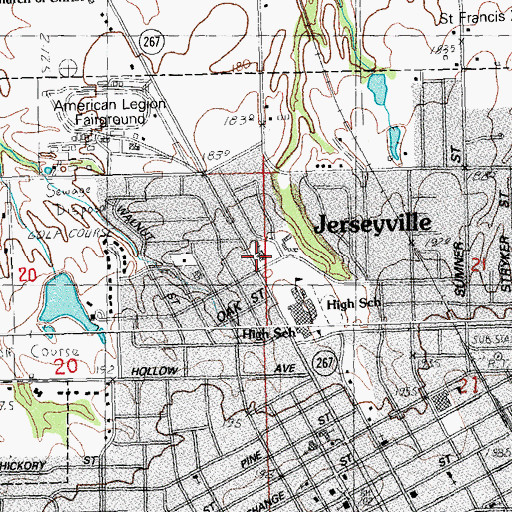 Topographic Map of Hope Lutheran Church, IL