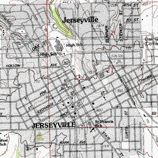 Topographic Map of Lions Club City Park, IL