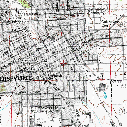 Topographic Map of Open Door Fellowship Church, IL
