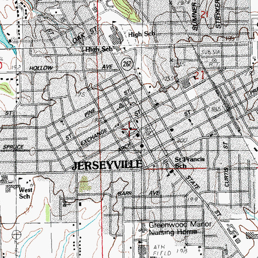 Topographic Map of Public Square, IL