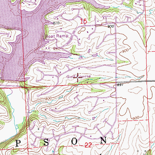 Topographic Map of Apple Canyon Lake Golf Course, IL