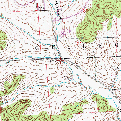 Topographic Map of Avery Post Office (historical), IL