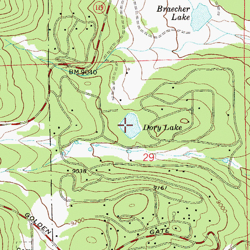 Topographic Map of Dory Lake, CO