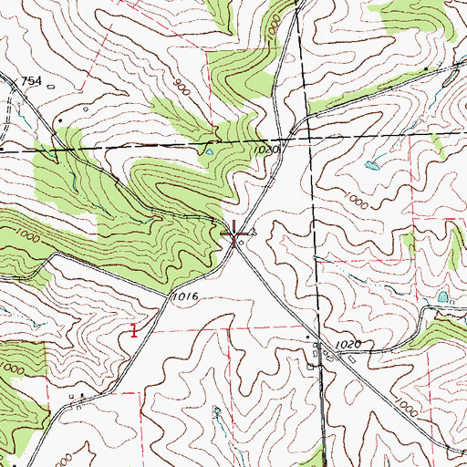 Topographic Map of Derinda Post Office (historical), IL