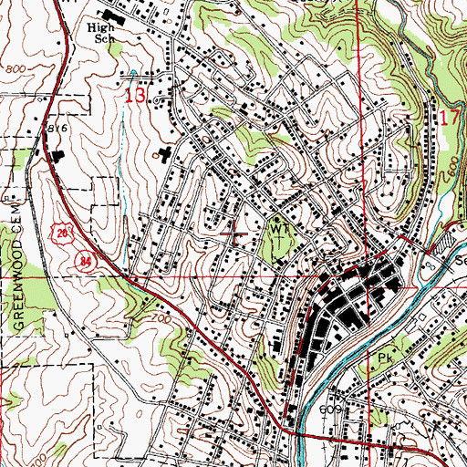 Topographic Map of First German Presbyterian Church, IL
