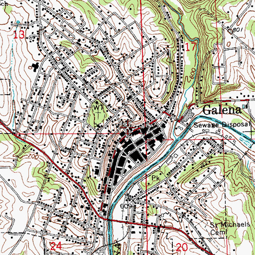 Topographic Map of First Presbyterian Church, IL