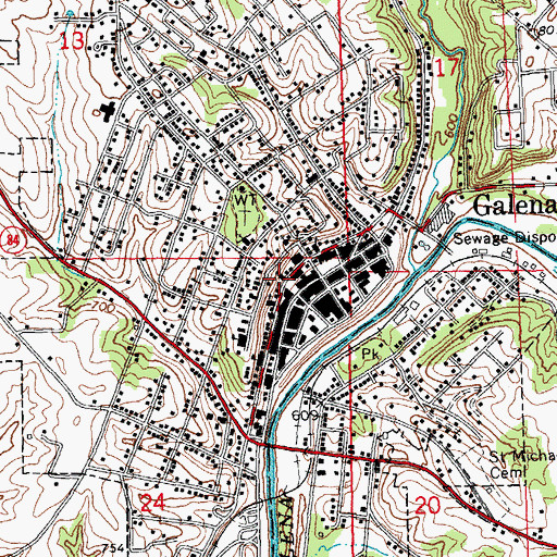 Topographic Map of First United Methodist Church, IL