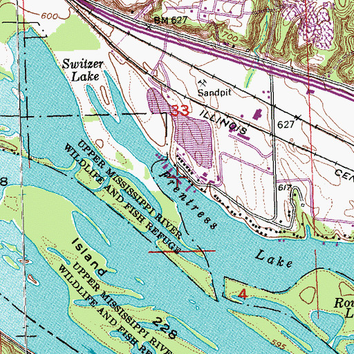 Topographic Map of Frentress Lake Marine Center, IL