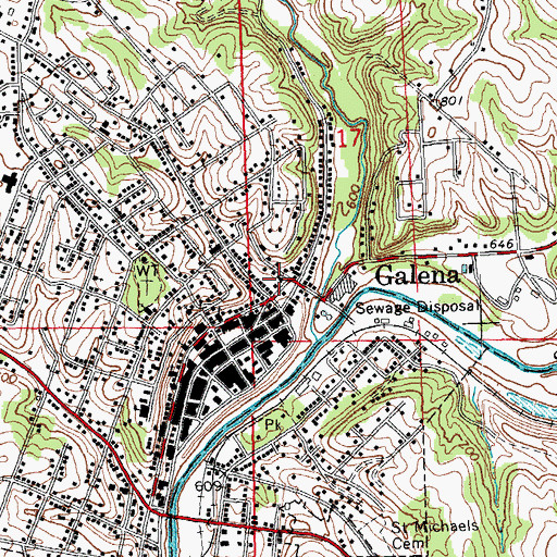 Topographic Map of Jo Daviess County Courthouse, IL