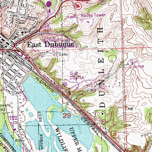 Topographic Map of Lacoma Golf Course, IL