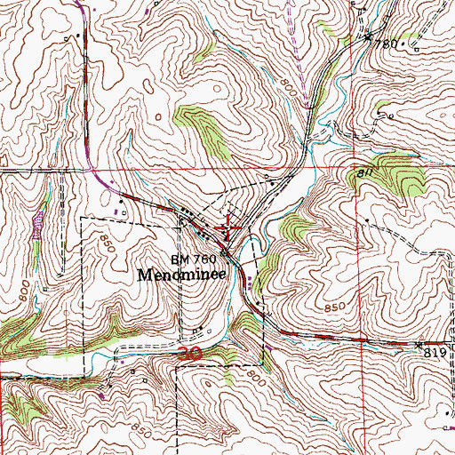 Topographic Map of Nativity Blessed Virgin Mary Catholic Church, IL