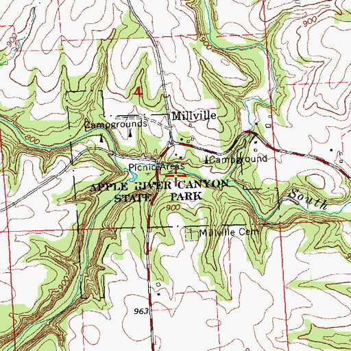 Topographic Map of Pine Ridge Nature Trail, IL