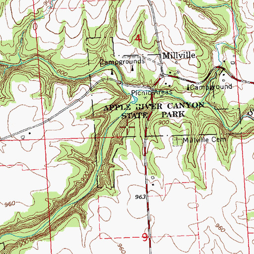 Topographic Map of River Route Nature Trail, IL
