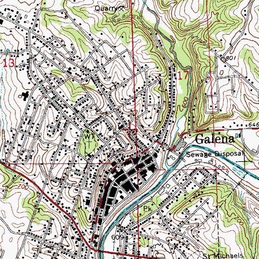 Topographic Map of Saint Josephs Hall, IL