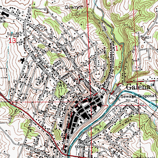 Topographic Map of Saint Marys Catholic Church, IL