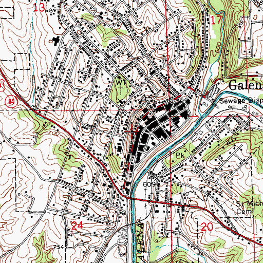 Topographic Map of Saint Michaels Roman Catholic Church, IL