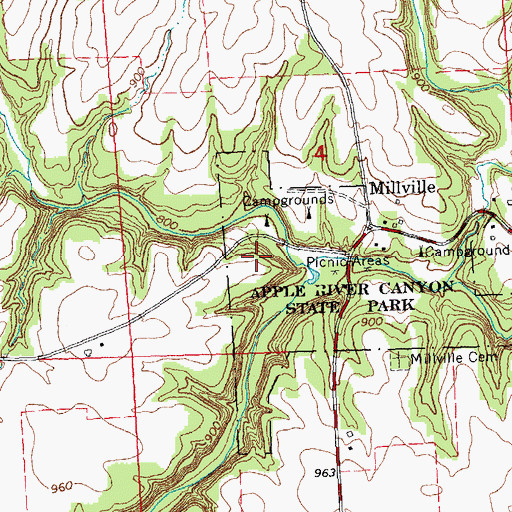 Topographic Map of Sunset Nature Trail, IL