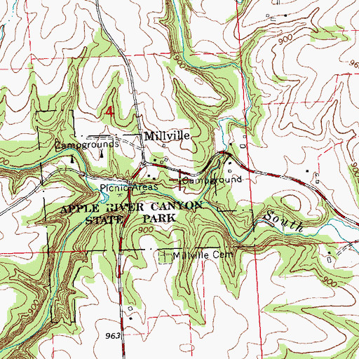 Topographic Map of Walnut Grove Youth Group Camping Area, IL
