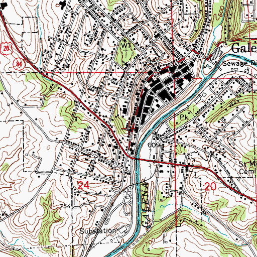 Topographic Map of Westminster Presbyterian Church, IL