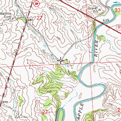 Topographic Map of Weston (historical), IL