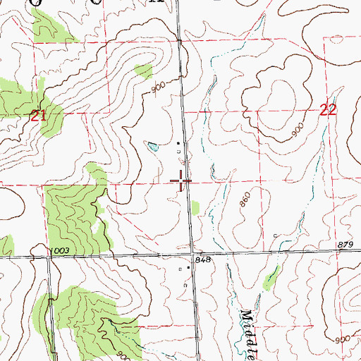Topographic Map of Winters Post Office (historical), IL