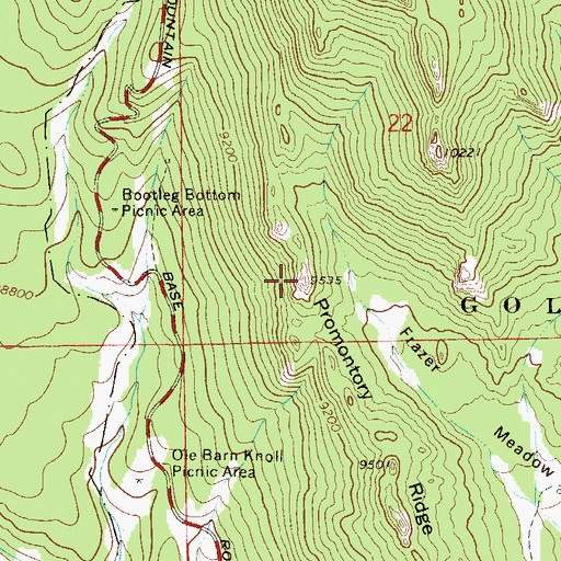 Topographic Map of Promontory Ridge, CO