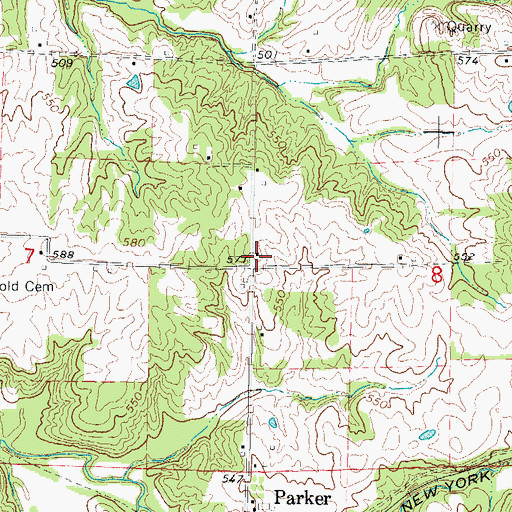 Topographic Map of Bidwell School (historical), IL
