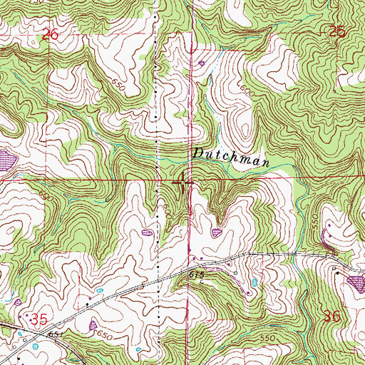 Topographic Map of Burklow School (historical), IL