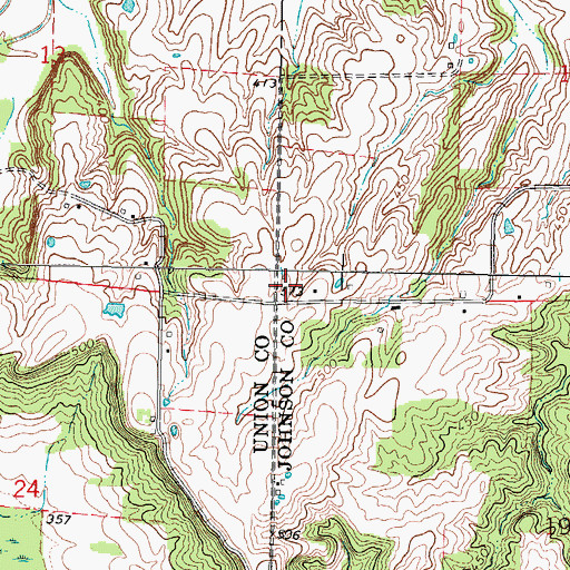 Topographic Map of Cedar Grove School (historical), IL