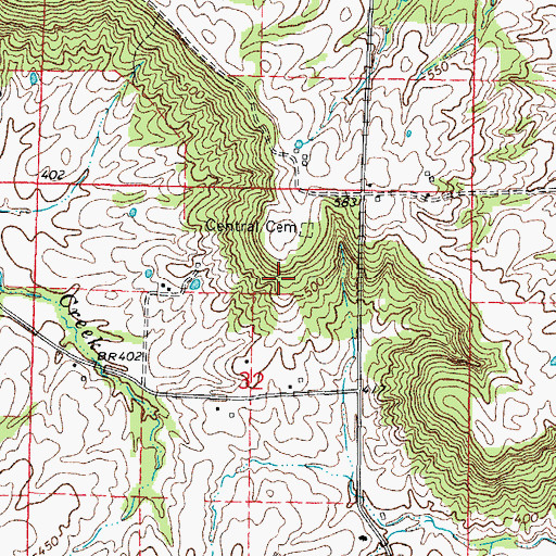 Topographic Map of Central School (historical), IL