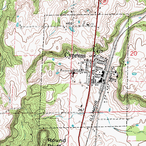 Topographic Map of Cypress Elementary School, IL